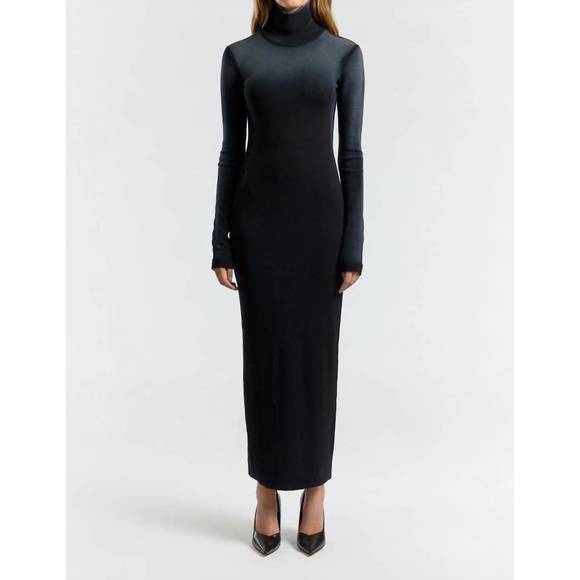 Verona Turtleneck Maxi Dress Black Cast